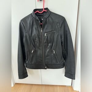 Black leather jacket